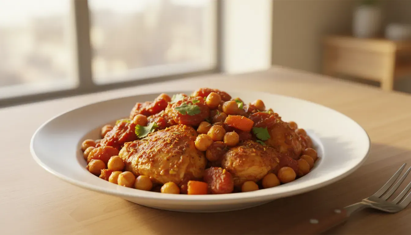 Chicken Tagine with Chickpeas and Apricots