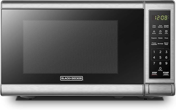 BLACK+DECKER EM720CB7 Digital Microwave Oven, 0.7 Cu.ft, 700W, Stainless Steel