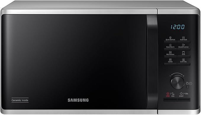Samsung MG23K3515CSE1 Microwave Grill, 23L, Crusty Plate, Silver