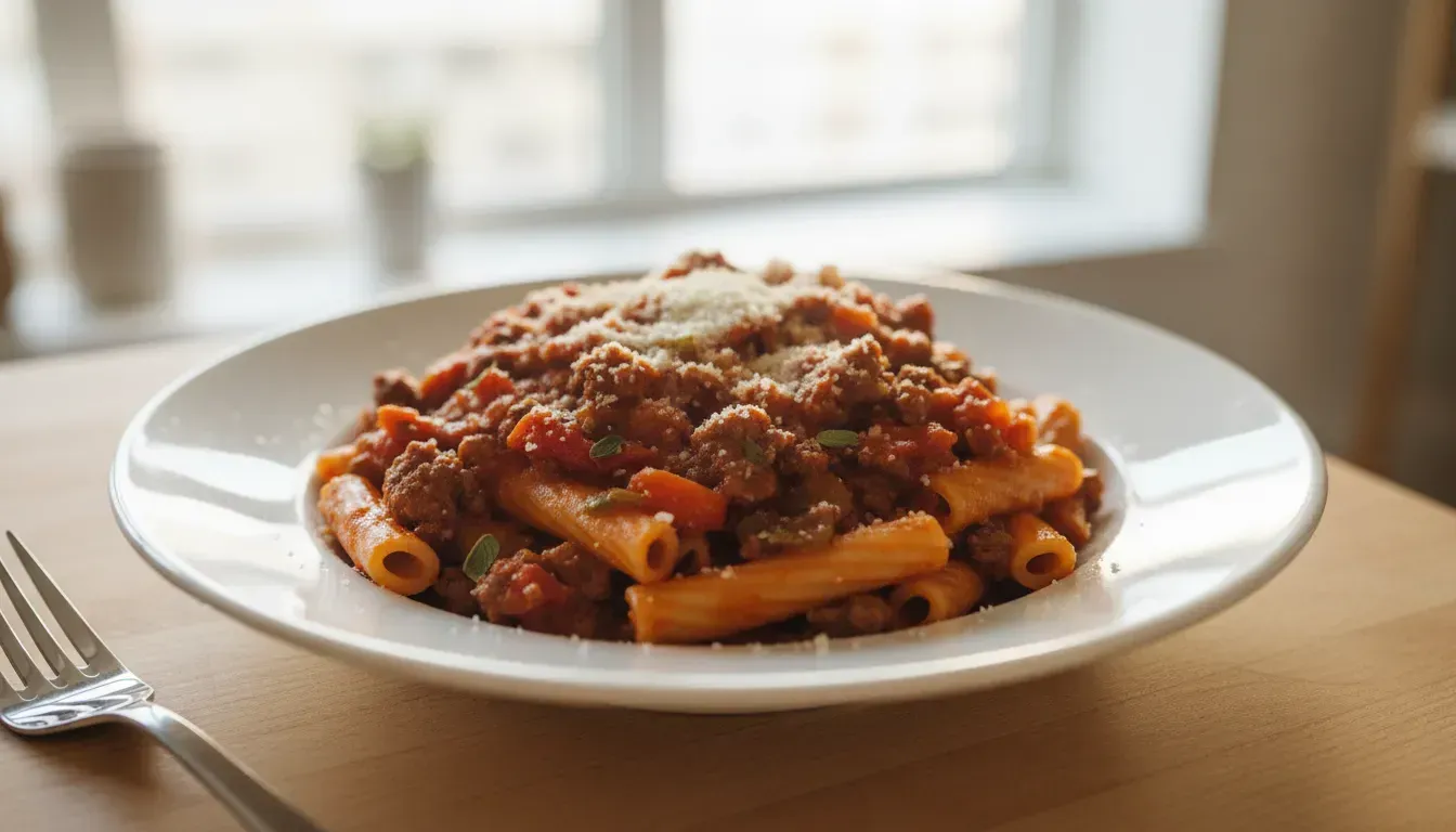 Pâtes à la bolognaise de bœuf (sans porc)