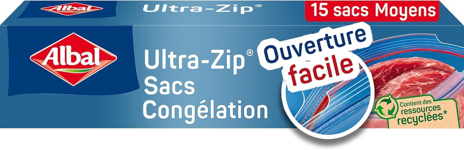 Albal Sacs CONGELATION ULTRA ZIP moyen modèle 3 L