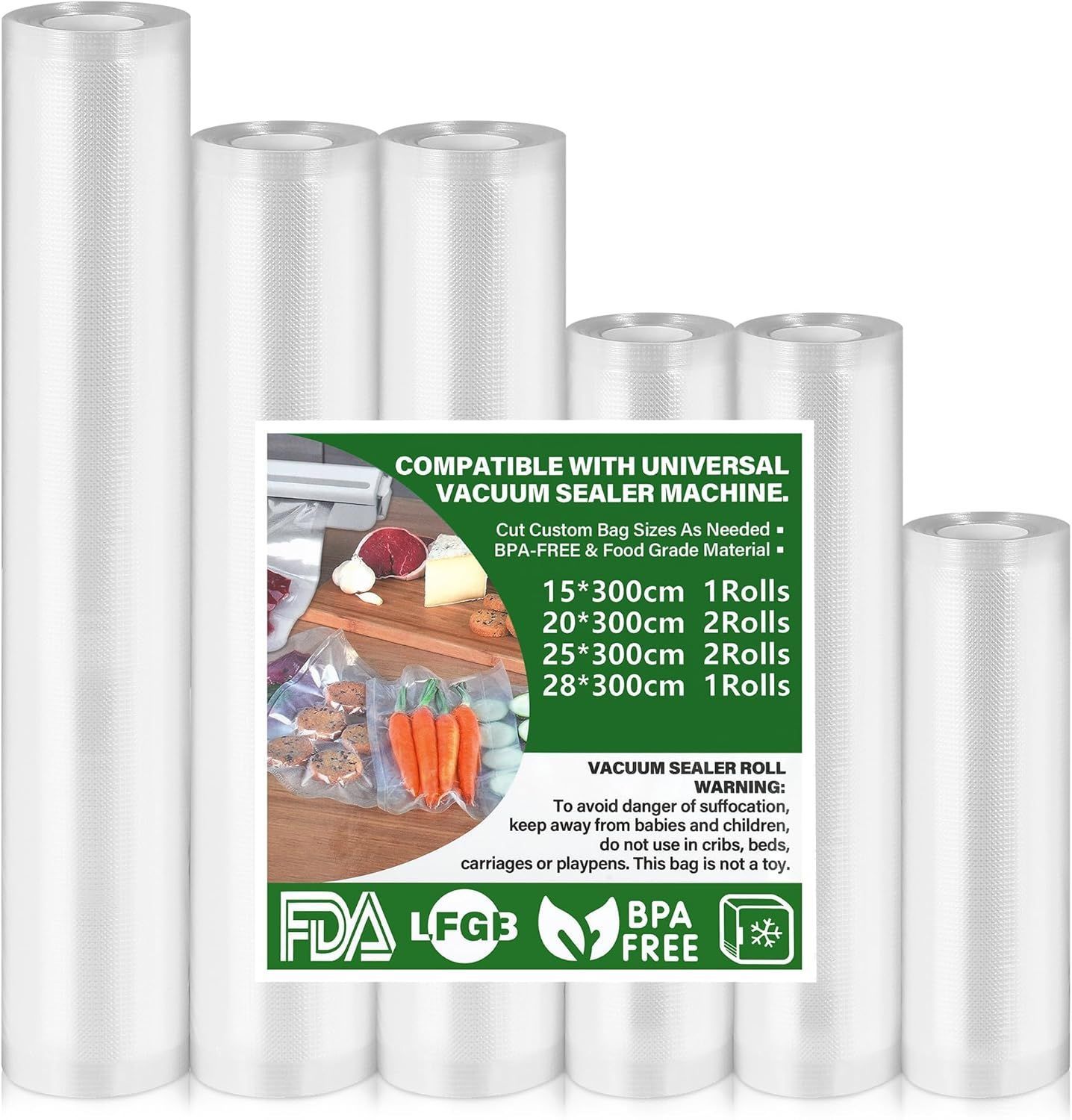 Vacuum Bags 6 Rolls Vacuum Bags