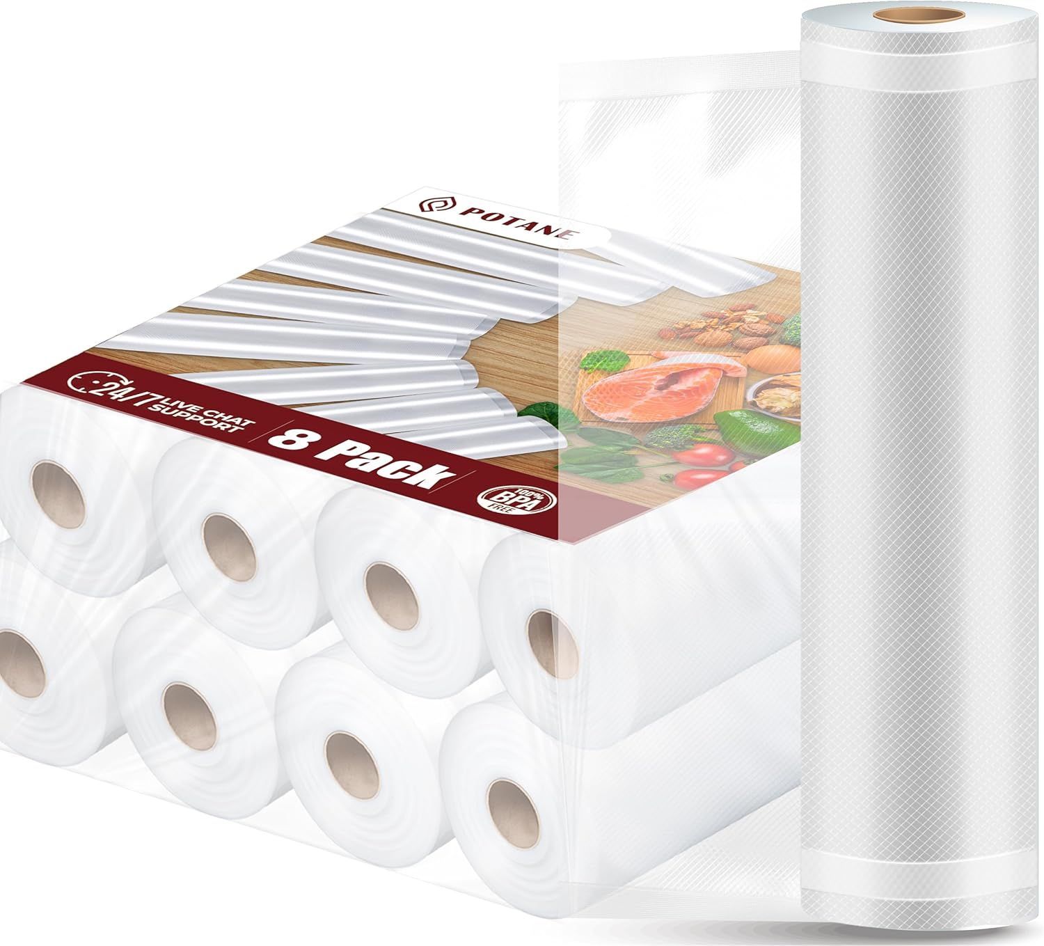 Potane Vacuum Sealer Bags 8-Pack